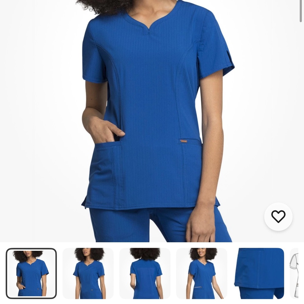 Cherokee Scrubs SET ( Top & Pants) Statement V Neck Top CK695 ROY & Pants